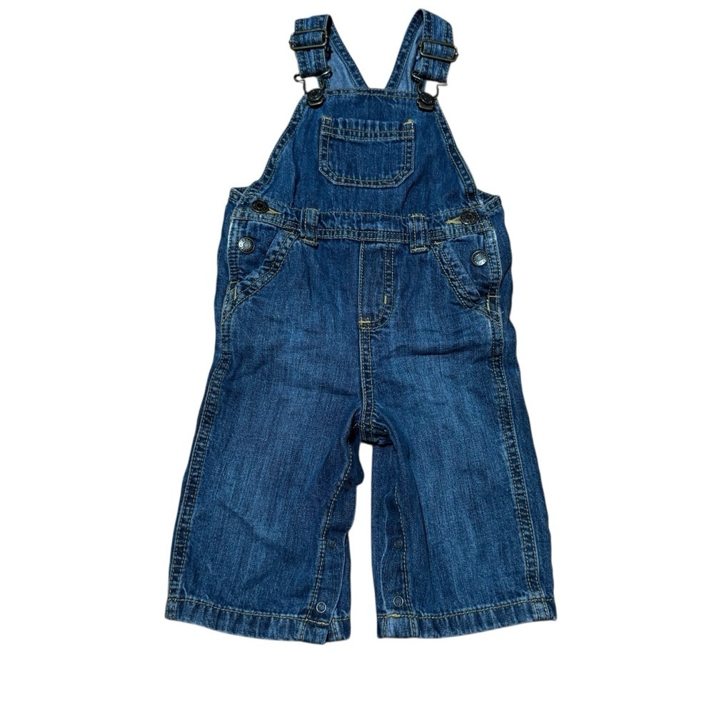 Old Navy Blue Denim Jean Overall Baby Boy 6-12M